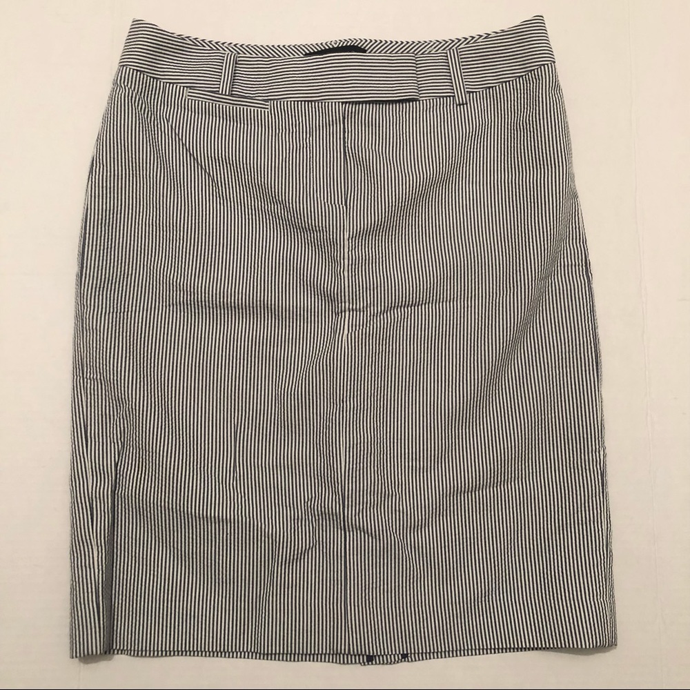 Talbots Striped A line Cotton Skirt Blue